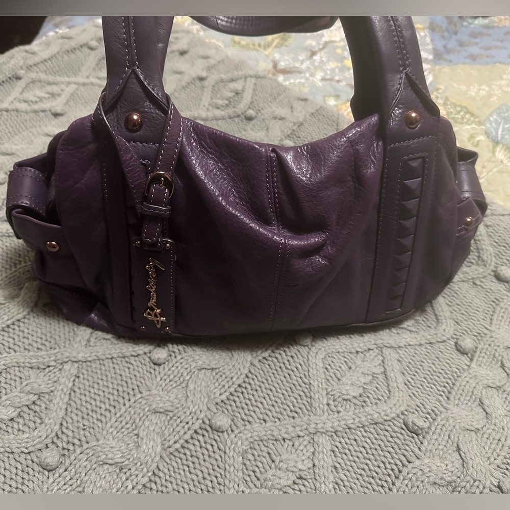b. makowsky Purple Leather Hobo Bag
